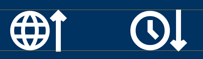 Comparison showing sort by domain and sort by recently accessed icons with identical vertical alignment